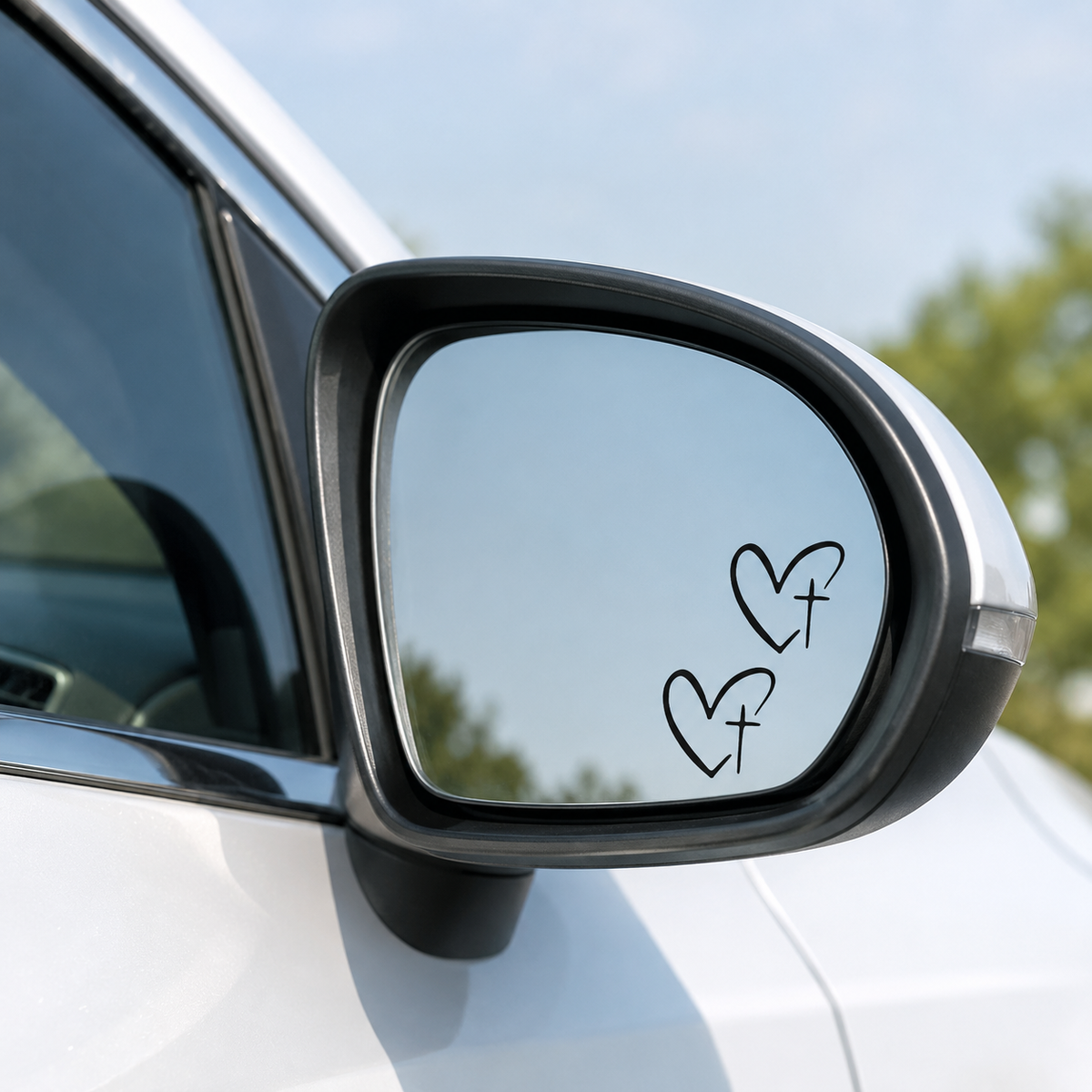 Christian Heart Cross Car Decal