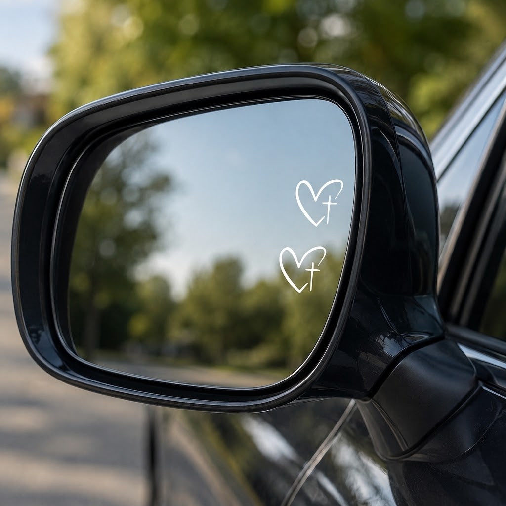 Christian Heart Cross Car Decal