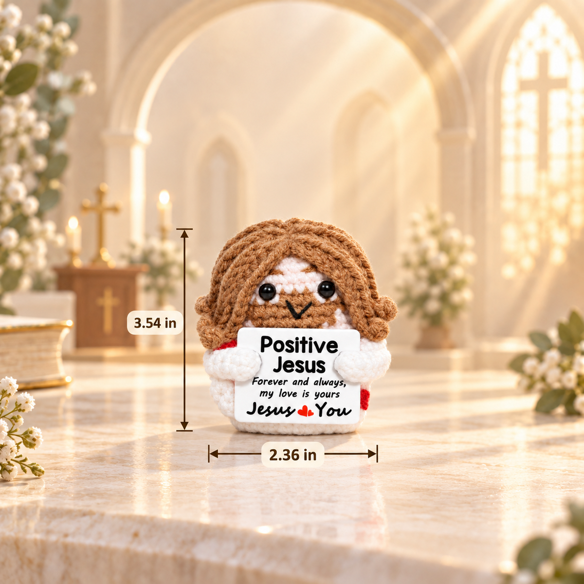 Positive Jesus Pocket Crochet Doll