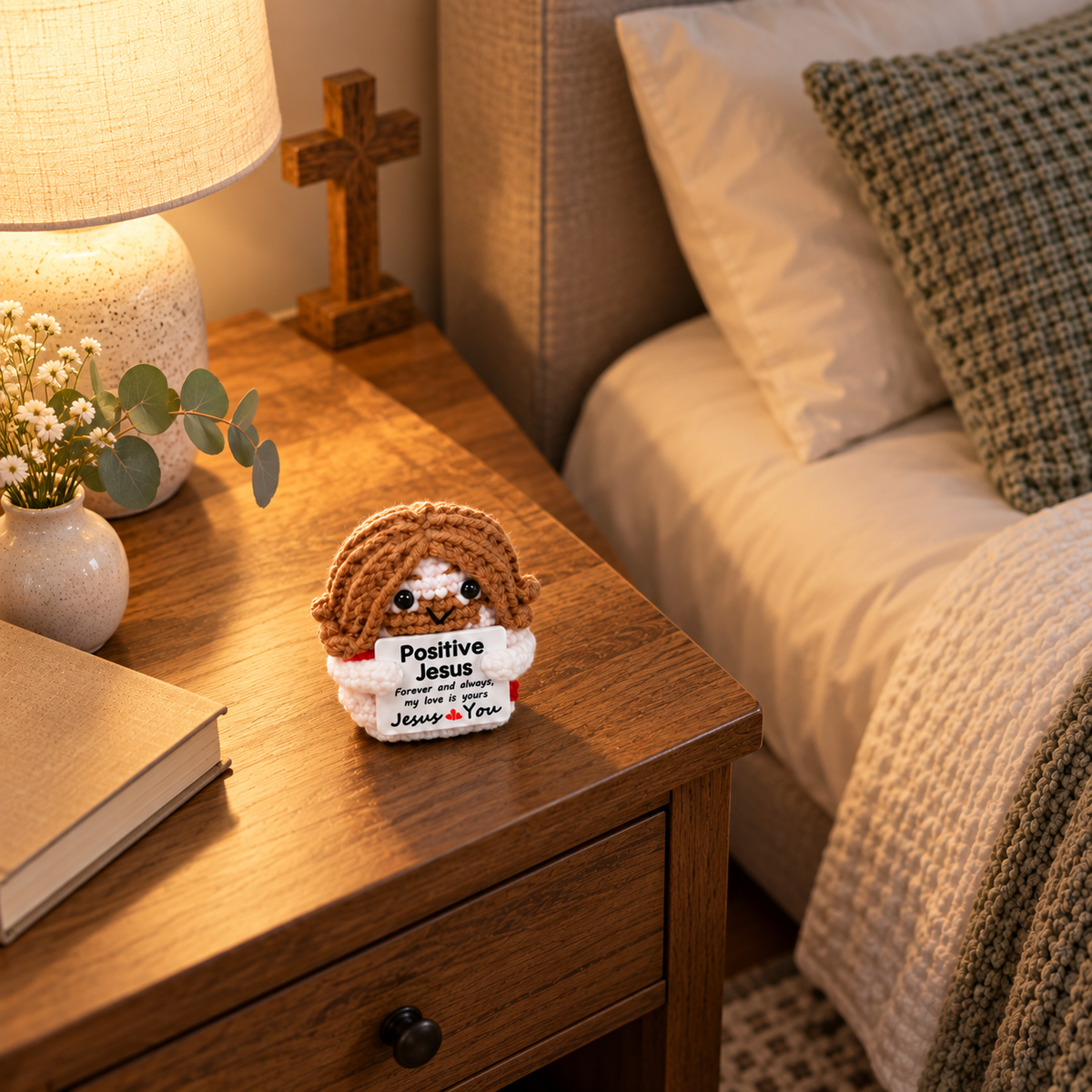 Positive Jesus Pocket Crochet Doll